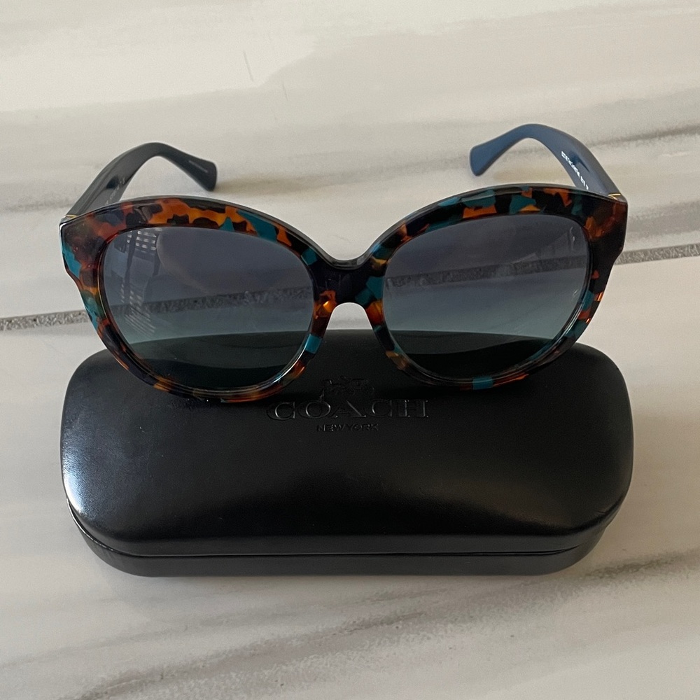 Coach Women's turquoise and brown and Tortoise Sunglasses